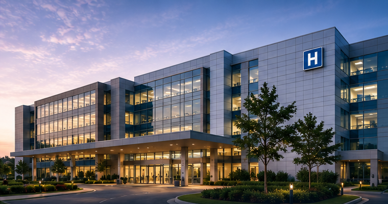 Modern healthcare institution exterior